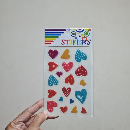 Picture of Transparent Stickers Multicolour Hearts