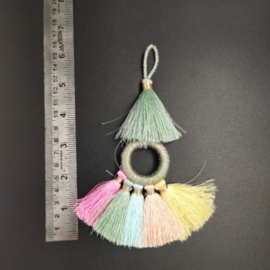 Picture of Long Tassel for Bookmark/ Car Hangings- Pastel Multi