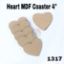 Picture of Heart Mdf Coaster- 4 Inch- Set of 2