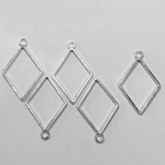 Picture of Silver Hollow Bezels Diamond- Set of 10