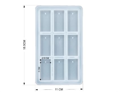 Picture of 9 cavity rectangle keychain & pendant mould 
