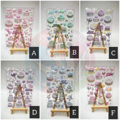 Picture of 3D stickers - Happy birthday party theme