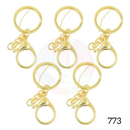 Picture of Lobster Keychain Rings 10 Pcs Golden