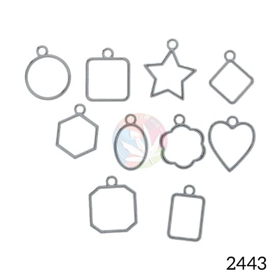 Picture of Silver Hollow Small Bezels set of 10  