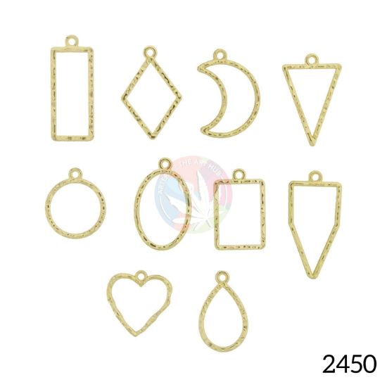 Picture of Designer Hollow Golden Hollow Bezels - Set of 10