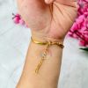 Picture of Golden bracelet bezel with lobster clasp -Octagon