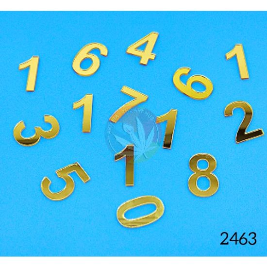 Picture of Acrylic 12 Clock Numbers Golden - 1 Inch 