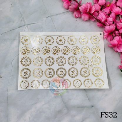 Picture of Emboss Sticker - Hindu Symbols 1