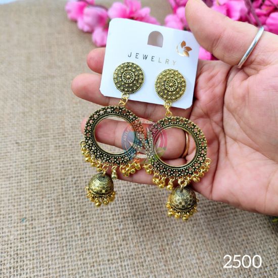 Picture of Oxidised Jhumka Gold - 1